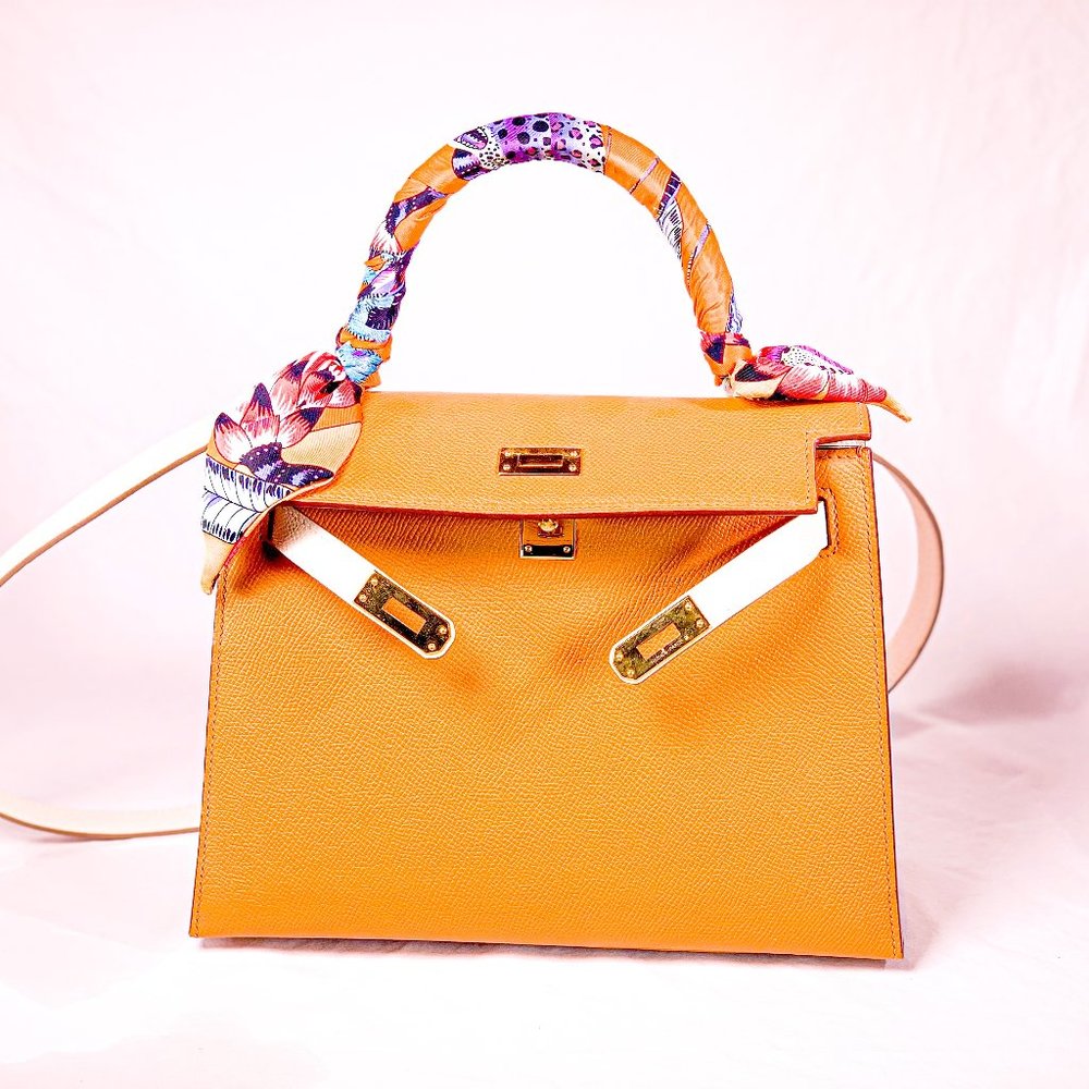 HERMÈS KELLY 25CM SELLIER VEAU EPSOM 10 CRAIE/9V J